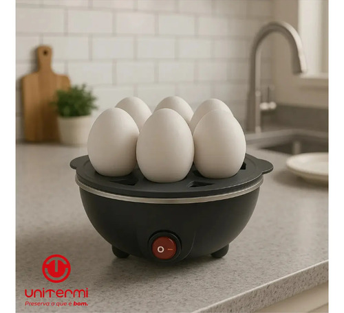 Cozedor De Ovos Elétrico Portátil Cozinha À Vapor cor Preto