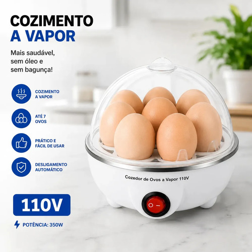 Cozedor Elétrico de Ovos Commlite Para 7 Ovos Com Desligamento Automático