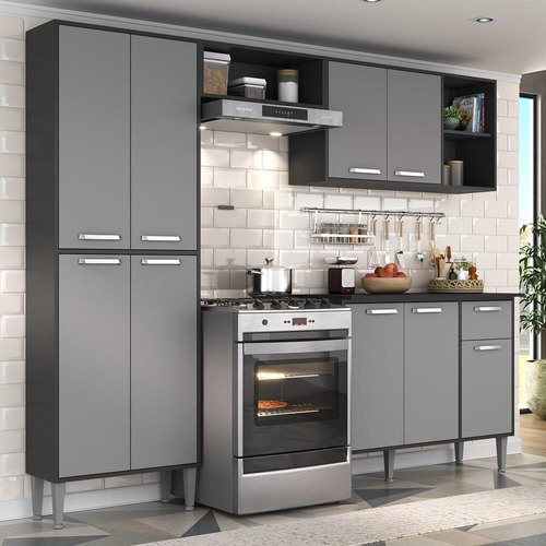 Cozinha compacta armario e balcao xangai multimoveis vm2840