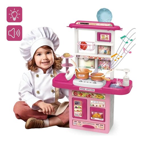 Cozinha infantil de brinquedo kit completo sai agua e som ro