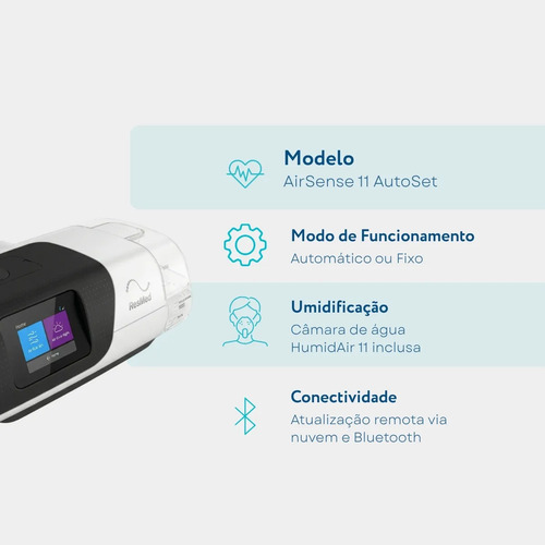 Cpap Automático Airsense S11 Autoset C/ Umidificador Resmed