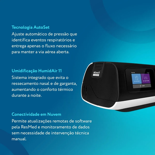 Cpap Automático Airsense S11 Autoset C/ Umidificador Resmed