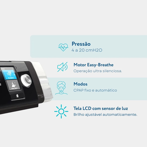 Cpap Automático S10 Autoset Com Umid+máscara Nasal Dreamwear