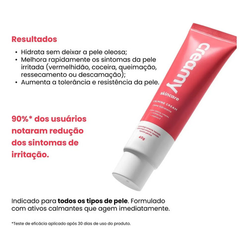 Creamy Skincare Calming Cream 40g | Acalma a Pele Sensibilizada, Alívio Rápido em Casos de Vermelhidão, Rápida Absorção | Todos os Tipos de Pele, Especialmente Sensíveis