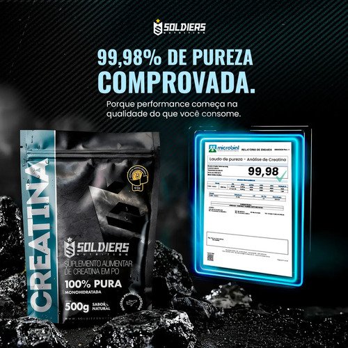 Creatina 1kg Suplemento Monohidratada em pó 100% Pura - Soldiers Nutrition