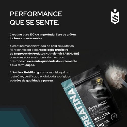 Creatina 2kg Suplemento Monohidratada em pó 100% Pura - Soldiers Nutrition