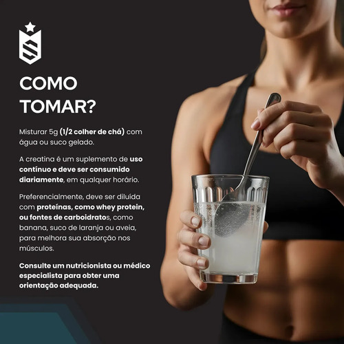 Creatina 600g Suplemento Monohidratada em pó 100% Pura - Soldiers Nutrition