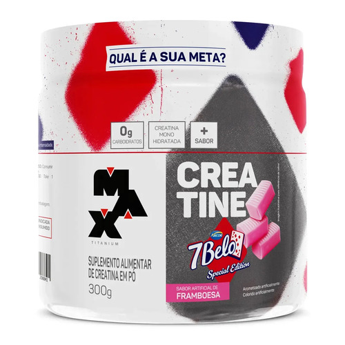 Creatina 7 belo 300g creatina monohidratada sabor framboesa