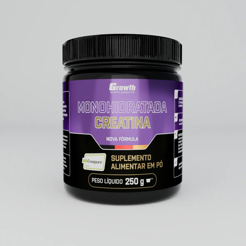 Creatina Creapure 250g Growth Supplements sem Sabor em Pó suplemento Esportivo
