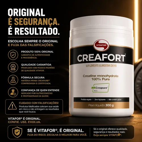 Creatina Creapure Creafort Vitafor Monohidratada 300g Pote