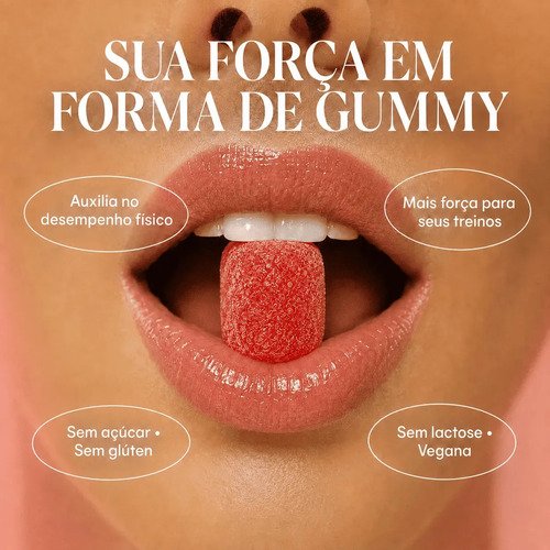 Creatina Gummy Zero Açúcar 60 Gomas Youmint Sabor Morango
