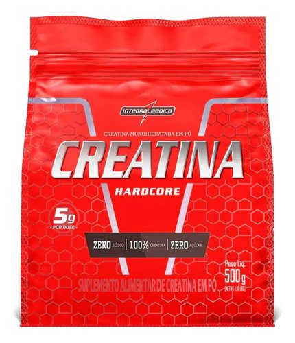 Creatina hardcore monohidratada 500g po pouch integralmedica