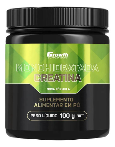 Creatina monohidratada 100g growth supplements sem sabor e