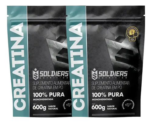 Creatina monohidratada 1200g soldiers nutrition 100 pura sem