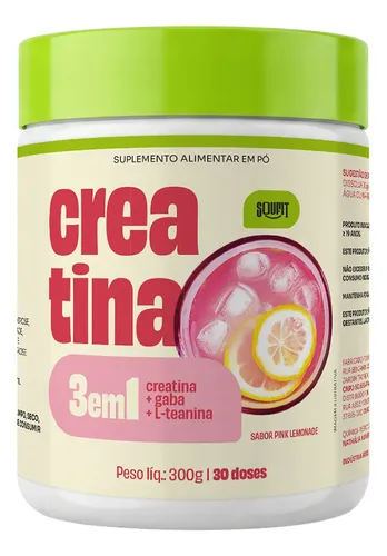 Creatina monohidratada 300g sabor pink lemonade