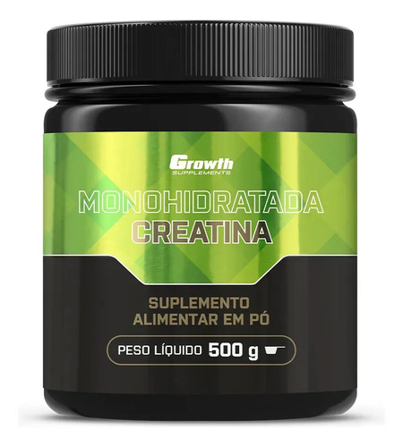 Creatina monohidratada 500g growth supplements sem sabor e 1