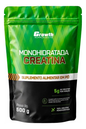 Creatina monohidratada 500g pouch growth supplements sem s