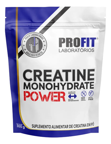Creatina monohidratada power 300g refil profit sabor natural