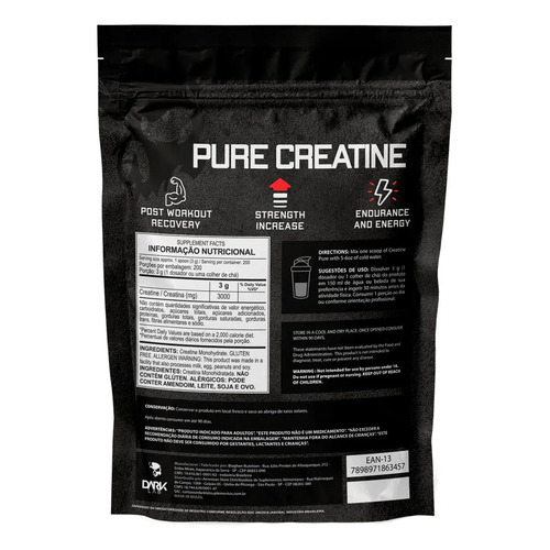 Creatina Monohidratada Pura 500g Dark Lab Unidade