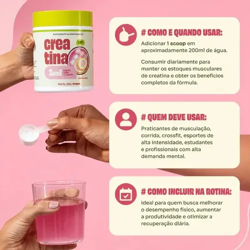 Creatina Monohidratada Soufit 300g - Sabor Pink Lemonade