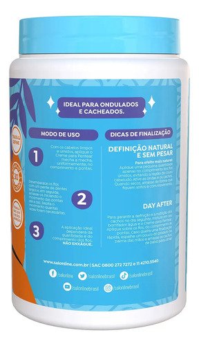 Creme Para Pentear Definição Natural Salon Line Cachos 1kg