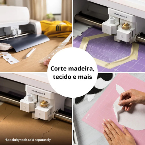 Cricut Maker 4 Plotter de Recorte Eucalipto - Corta mais de 300 materiais, 2x mais rápida e precisa, Corte sem Base, Bluetooth