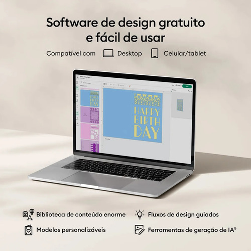 Cricut Maker 4 Plotter de Recorte Eucalipto - Corta mais de 300 materiais, 2x mais rápida e precisa, Corte sem Base, Bluetooth