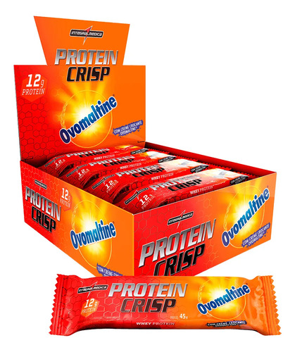 Crisp bar barrinha proteica cx 12 unidades sabor ovomaltine
