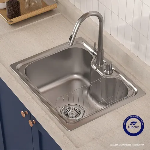 Cuba 50x40 Pia Cozinha Tubrax Inox 304 Gourmet Premium