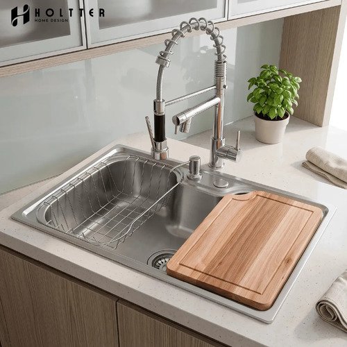 Cuba cozinha gourmet aco inox tabua c torneira extensor cor