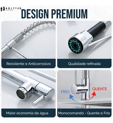 Cuba Cozinha Gourmet Aço Inox Tábua C/ Torneira Extensor Cor Prata Holtter Home Design