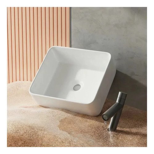 Cuba de apoio branca ceramica 40x30cm acabamento premium hid