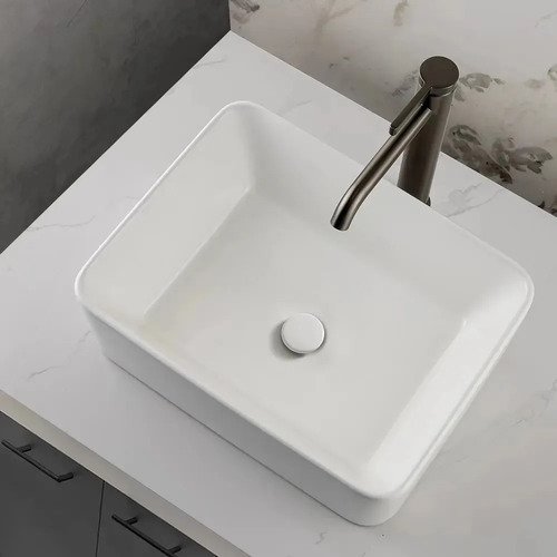 Cuba De Apoio Branca Cerâmica 40x30cm acabamento premium hidrófuga para banheiro moderno Winda