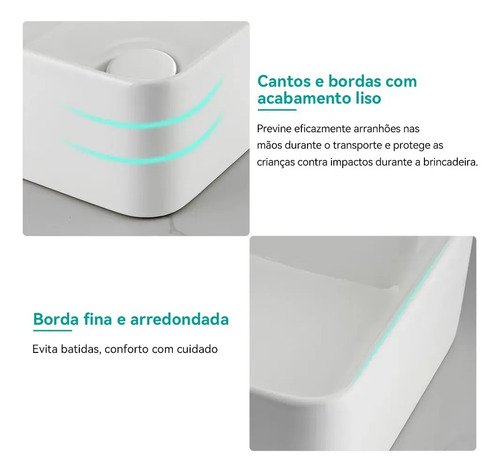 Cuba De Apoio Branca Cerâmica 40x30cm acabamento premium hidrófuga para banheiro moderno Winda