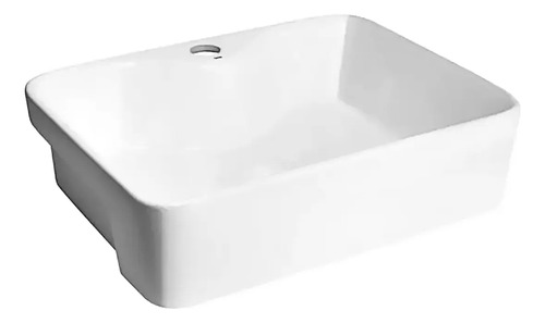 Cuba de louca semi encaixe retangular 48cm sicilia branca