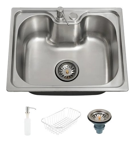 Cuba gourmet para cozinha aco inox 201 50x40cm nawa prata