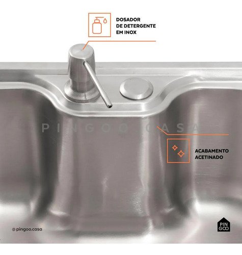Cuba Gourmet para Cozinha Aço Inox 201 50x40cm Nawa Prata - Pingoo.casa