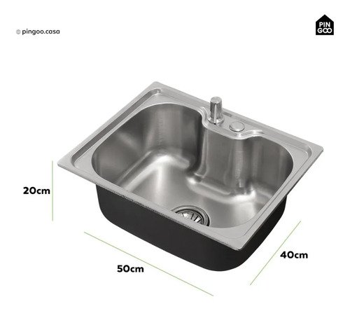Cuba Gourmet para Cozinha Aço Inox 201 50x40cm Nawa Prata - Pingoo.casa