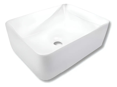 Cuba Para Banheiro Louça Sobrepor Retangular Apoio 40cm Lemi Branco Brilhante