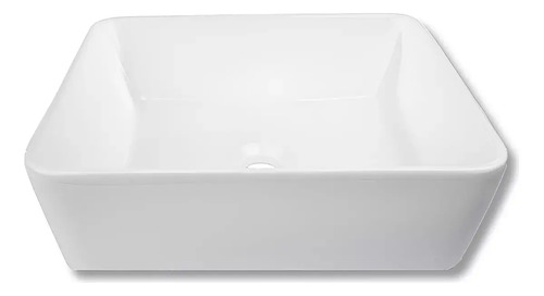 Cuba Para Banheiro Louça Sobrepor Retangular Apoio 40cm Lemi Branco Brilhante
