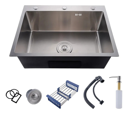 Cuba pia cozinha gourmet inox 304 luxo 60x45x21cm pia de coz