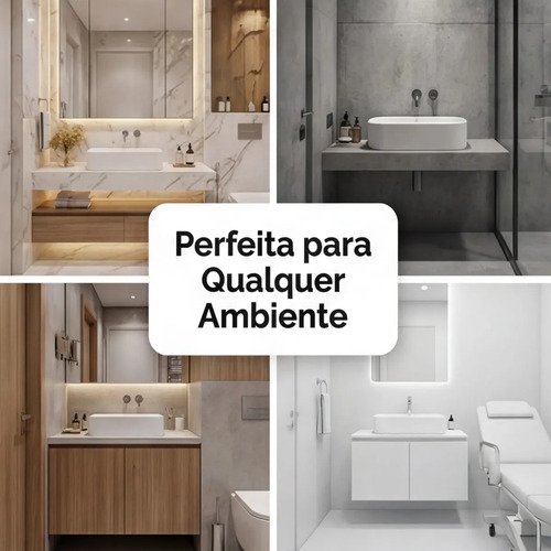 Cuba Pia De Apoio Sobrepor 37x27cm Branca Para Banheiro Lavabo Armário Gabinete Suspenso Luce - SOS Acabamentos by Orcia