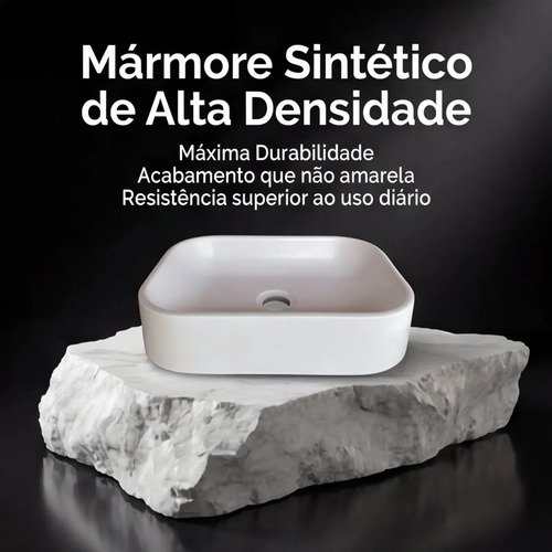 Cuba Pia De Apoio Sobrepor 37x27cm Branca Para Banheiro Lavabo Armário Gabinete Suspenso Luce - SOS Acabamentos by Orcia