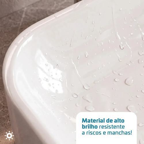 Cuba Pia De Apoio Sobrepor Retangular 37x27 Branca Para Banheiro Lavabo Beltempo BT-2010