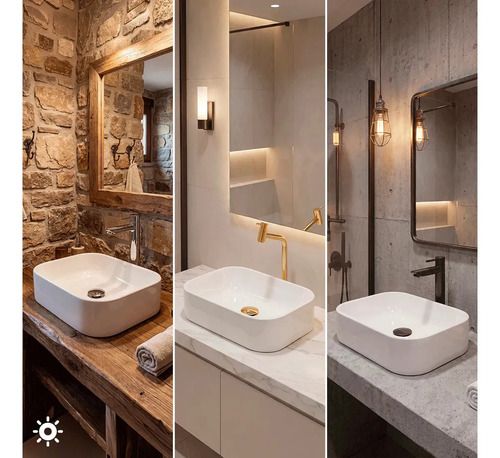 Cuba Pia De Apoio Sobrepor Retangular 37x27 Branca Para Banheiro Lavabo Beltempo BT-2010