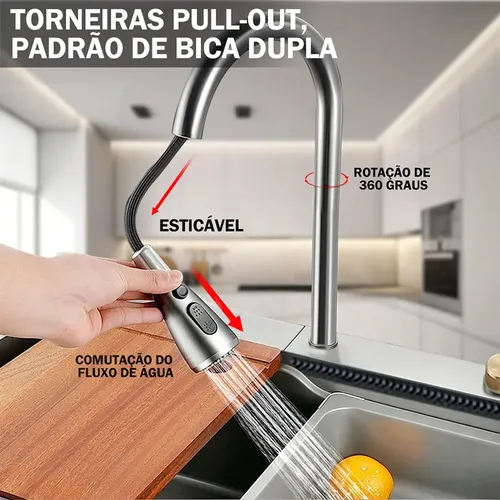 Cuba Pia De Cozinha Gourmet Inox 304 Com Torneira Acessórios