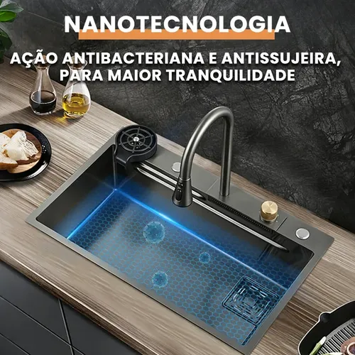 Cuba Pia De Cozinha Gourmet Inox 304 Com Torneira Acessórios