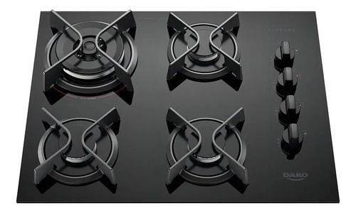 Dako cooktop supreme fogao gas 4 boca mesa de vidro tripla c