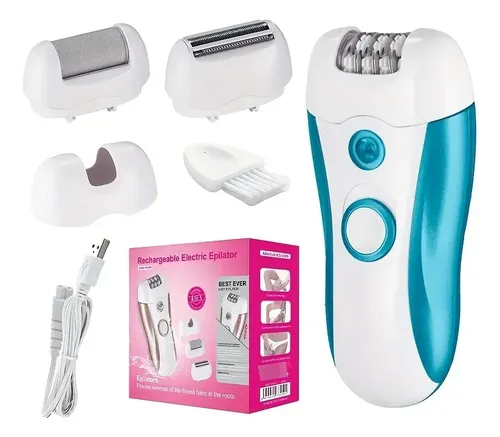 Depilador 4-em-1 Feminino,íntimo,pés, Luz,usb,ipx6, 2 Veloc.