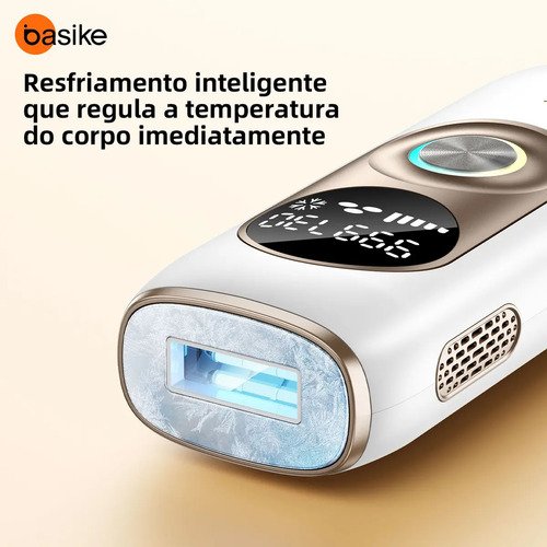 Depilador A Laser De Depilador Luz Pulsada IPL Profissional 9 Níveis De Ajuste, Sensacao Gelo Indolor Depilacao Definitiva, Unissex Para Bivolt Depilacao Laser Dep Portatil, Para Corpo Todo Basike